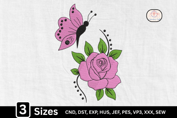 Pink Floral Butterfly Rose Embroidery Review